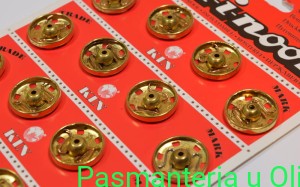 Zatrzaski metalowe złote 8 20,9mm 