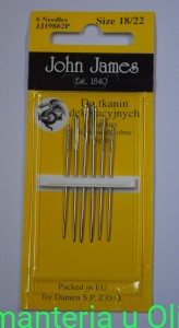 Igły tępe do tkanin dekoracyjnych John James 18/22