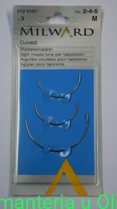 Igły zagięte tapicerskie Curved, stal Milward Coats 2-4-5