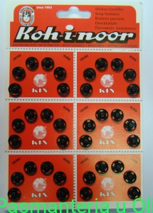 Zatrzaski metalowe czarne 1 8mm 6szt