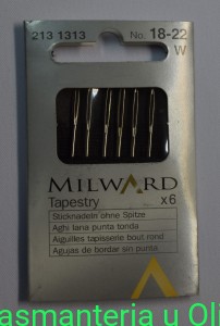 Igły Tapestry tępe do gobelinów, stal Milward Coats 18-22