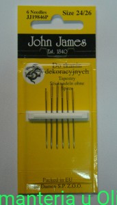 Igły tępe do tkanin dekoracyjnych John James 24/26