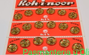 Zatrzaski metalowe złote 5 13mm 6szt 