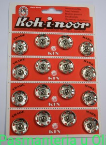 Zatrzaski metalowe srebrne 8 20,9mm