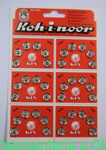 Zatrzaski metalowe srebrne 1 8mm 6szt