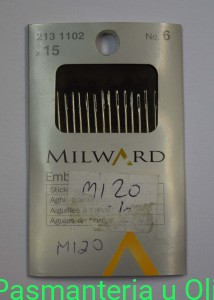 Igły Embroidery hafciarskie, stal Milward Coats 6