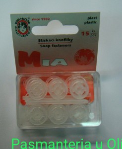 Zatrzaski plastikowe przezroczyste 6 (15mm) 