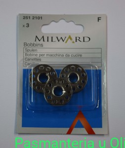 Szpulki metalowe do maszyny płaskie, metal 3szt Milward Coats