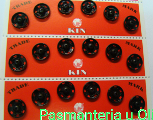 Zatrzaski metalowe czarne 7 18mm 