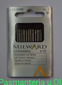 Igły Embroidery hafciarskie, stal Milward Coats 7