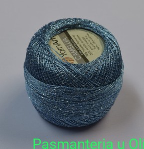 Kordonek Camellia YarnArt turkus + srebrna nitka 20g - 190m  