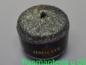 Kordonek metalizowany Yildiz Himalaya z cekinami srebrny